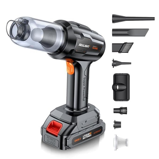 Wireless Handheld Car Vacuum Cleaner. 3-in-1 High Power Suction & Blower