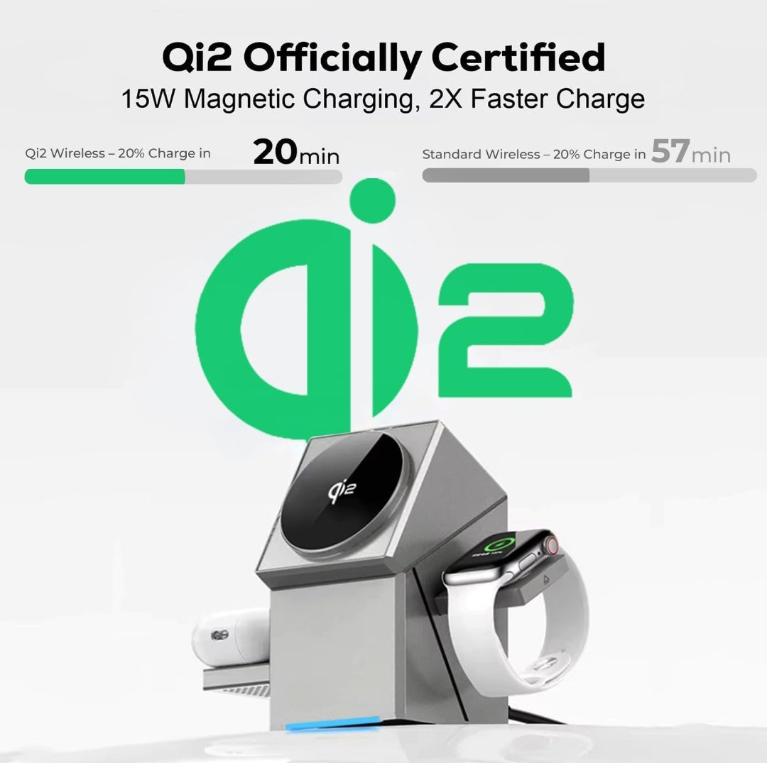 3-in-1 magnetic wireless charging station