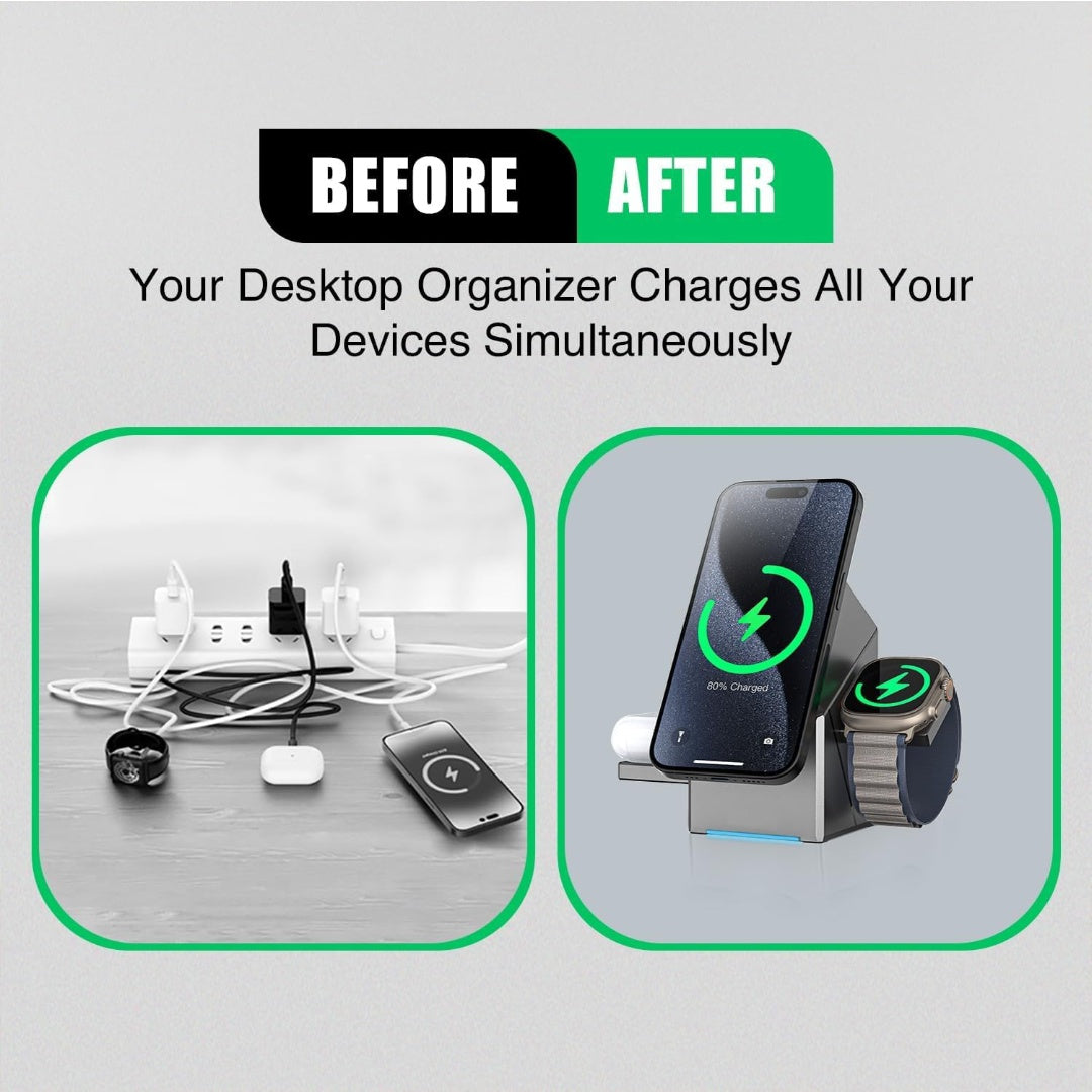 3-in-1 magnetic wireless charging station